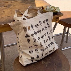 Canvas tote bag camera photography lover shoulder bag print artsy bag